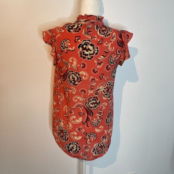Who What Wear Coral & Black Blouse size Medium - Picture 3 of 4